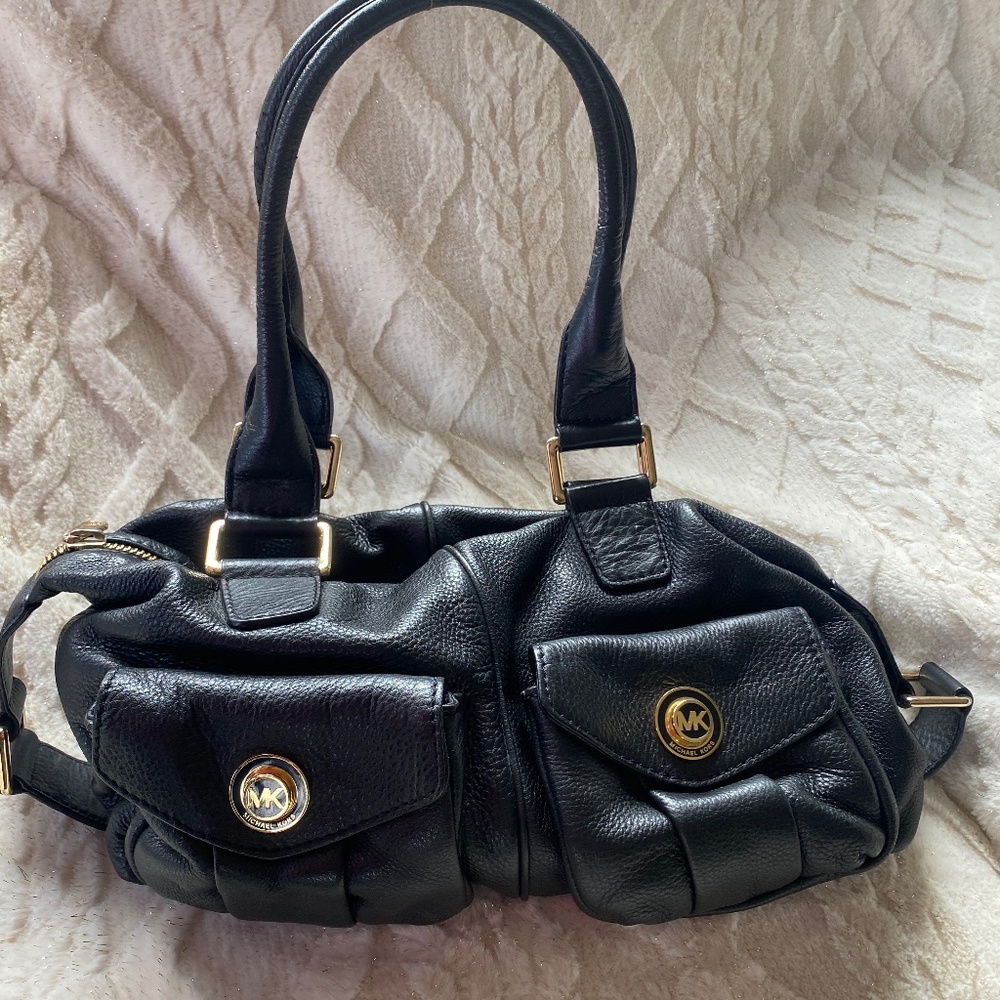 MK Michael Kors Black Leather Front Pockets bag